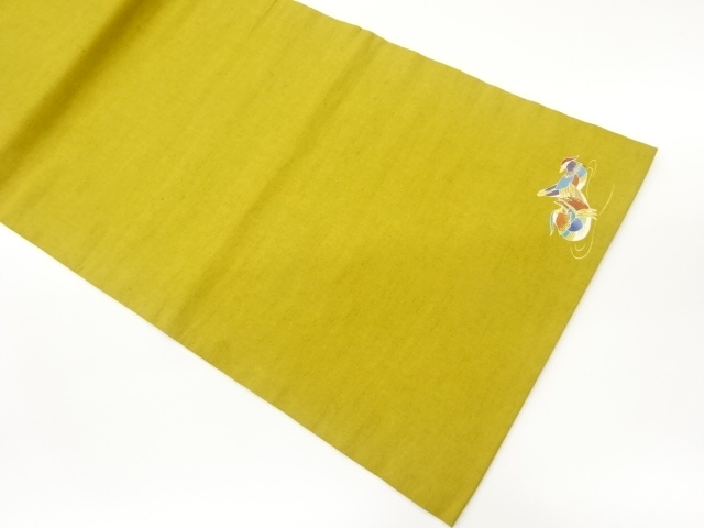 手織り紬金彩鴛鴦模様名古屋帯